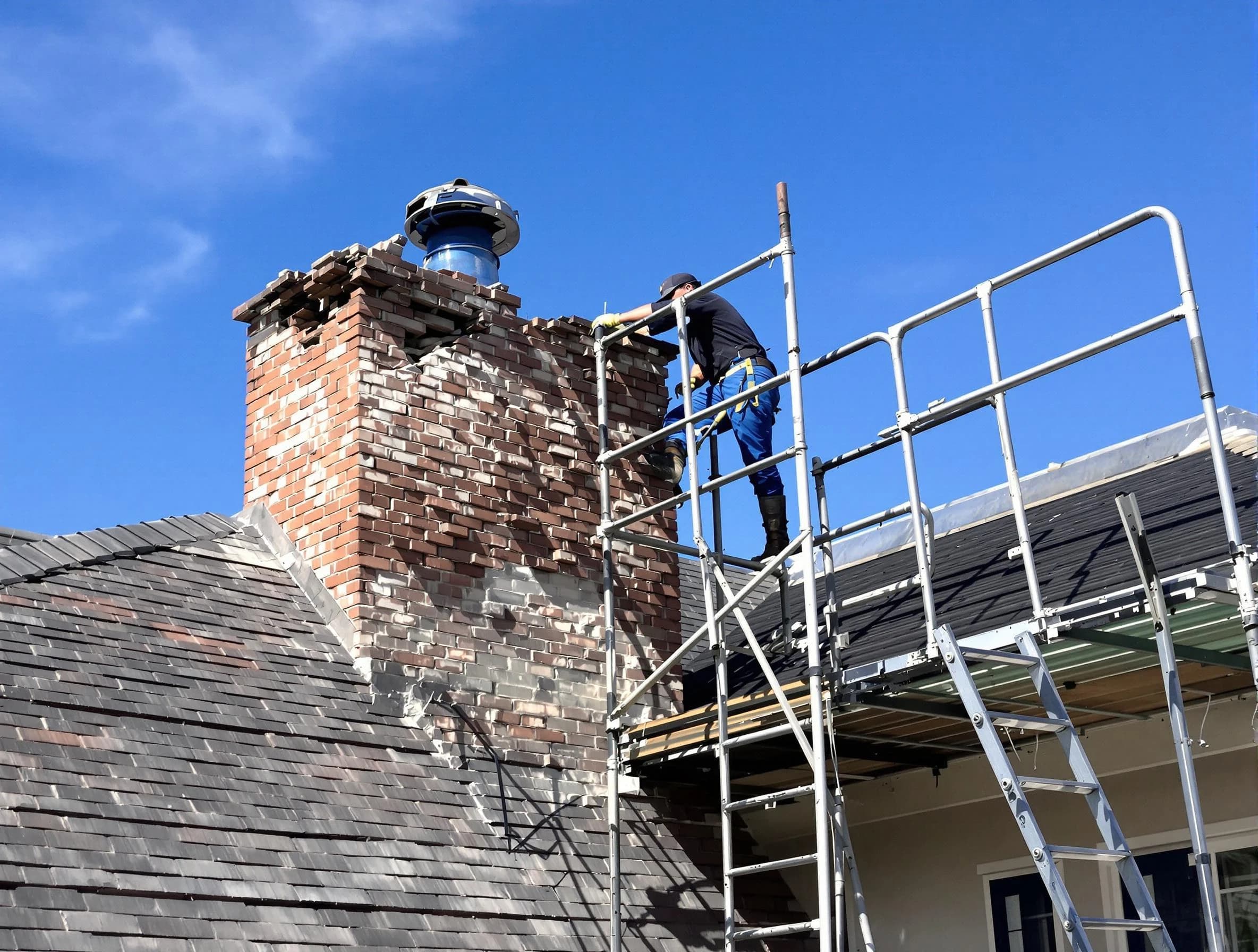 Rebuilding a chimney structure by Goodyear Chimney Sweep in Goodyear, AZ
