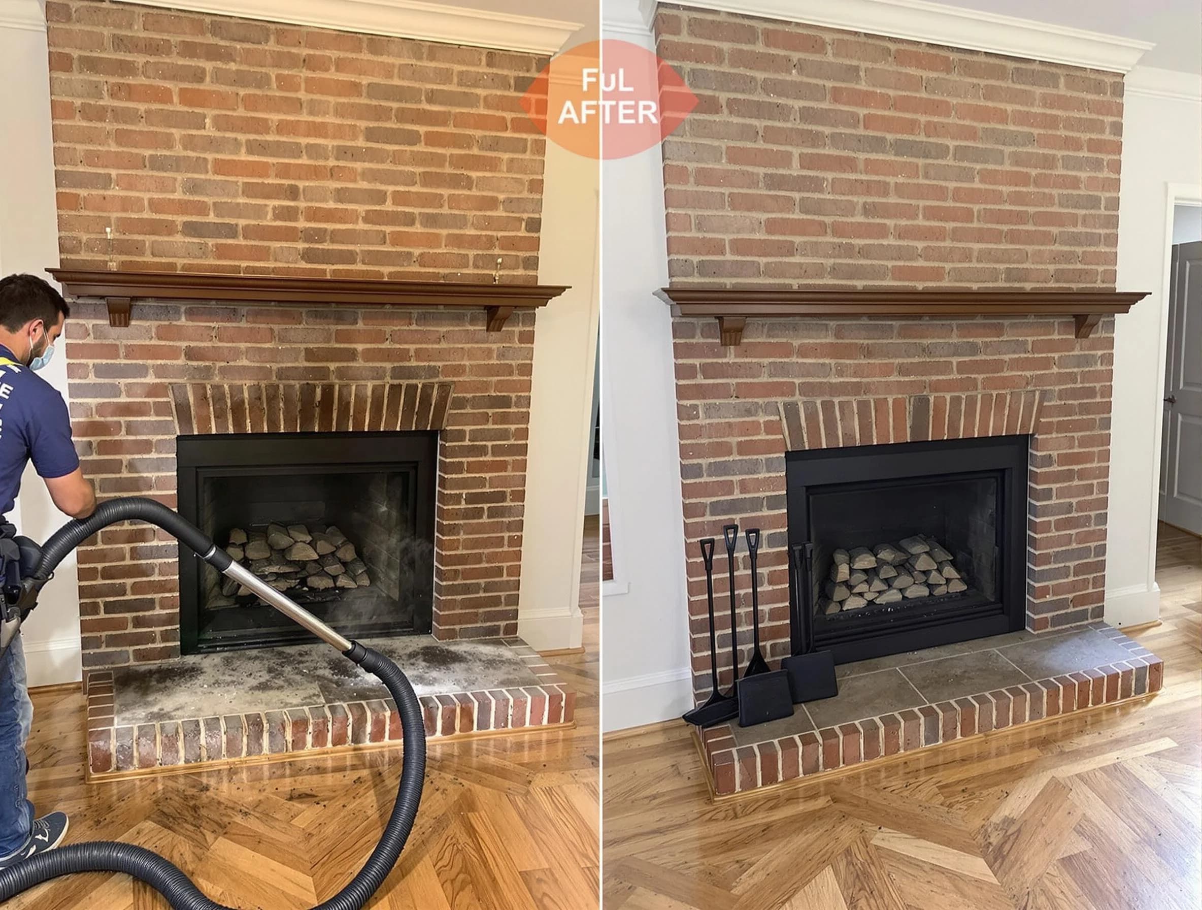 Goodyear Chimney Sweep carefully sanitizing a fireplace in Goodyear, AZ
