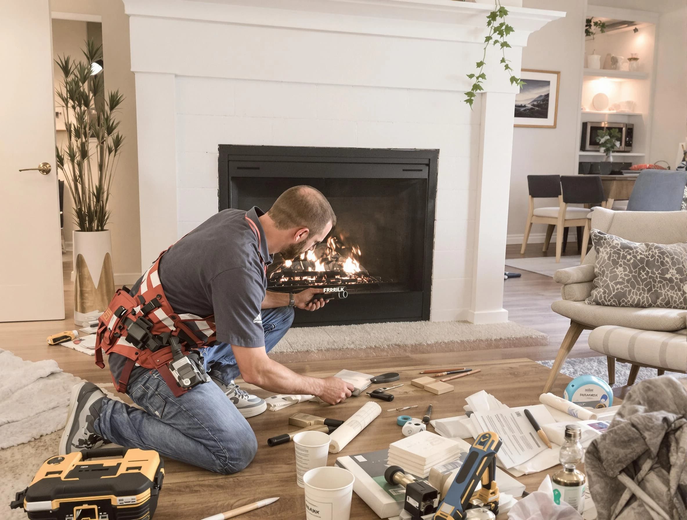 Goodyear Chimney Sweep performing fireplace repair in Goodyear, AZ