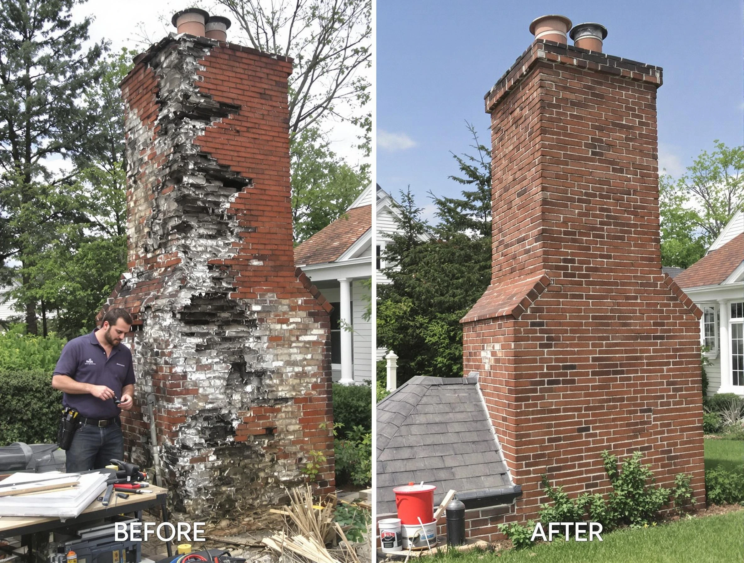 Goodyear Chimney Sweep performing a full chimney restoration in Goodyear, AZ