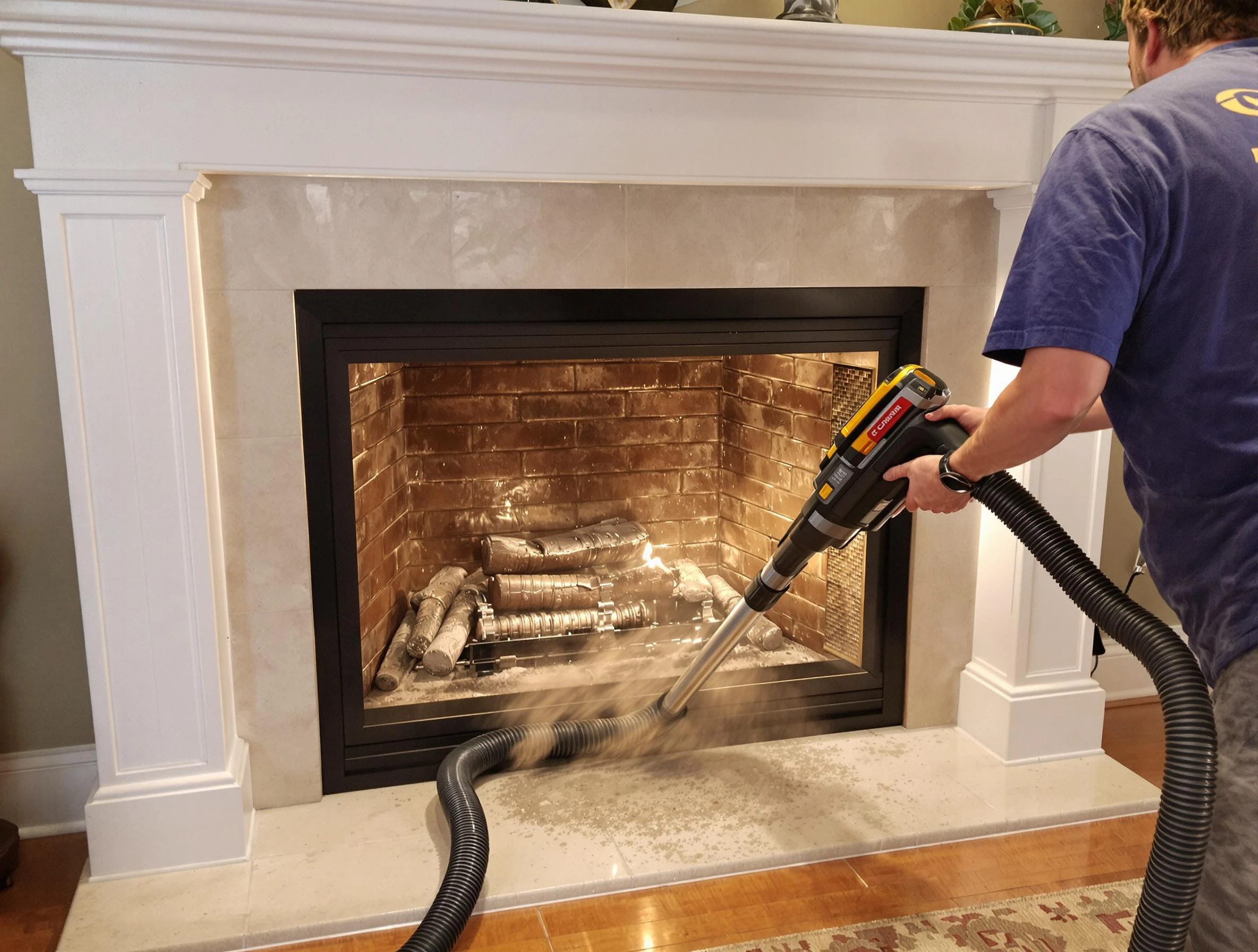 Fireplace cleaning performed by Goodyear Chimney Sweep in Goodyear, AZ