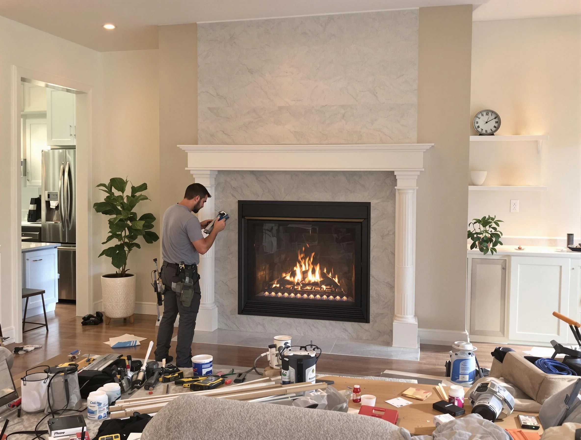 Newly installed fireplace by Goodyear Chimney Sweep in Goodyear, AZ
